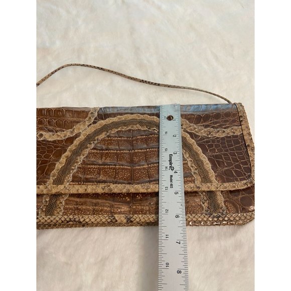 Carlos Falchi Womens Authentic Vintage snake Skin Clutch Purse - Picture 5 of 12